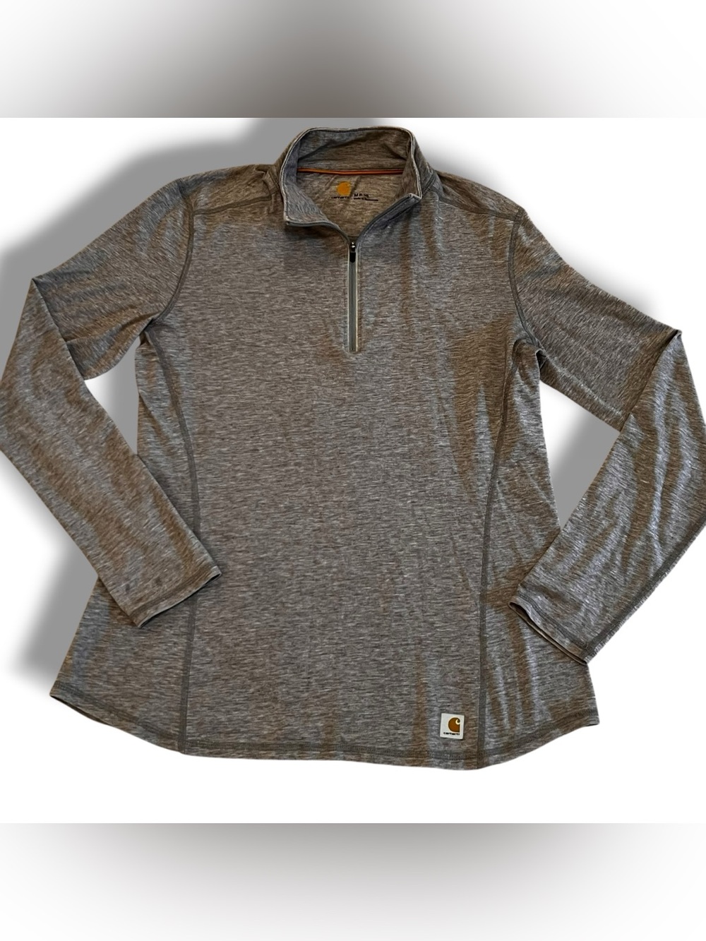 Carhartt Force M Quarter Zip Pullover Gray Long Sleeve Performance Shirt EUC F-4